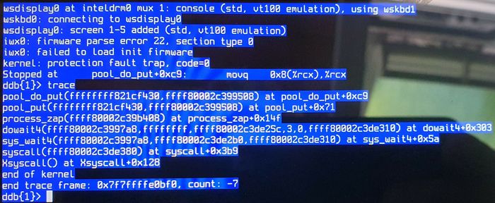 Kjernepanikk i OpenBSD.