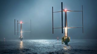 En annerledes måte å bygge vindturbin på. Denne demo-varianten, som roterer rundt en vertikal akse, tilhører det svenske selskapet Sea Twirl og skal starte prøvedrift i Boknafjorden høsten 2022.