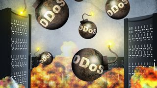 DDoS-bomber som faller ned på serverskap.