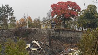 Skredområdet på Ask i Gjerdrum der det gikk et kvikkleireskred på til sammen 1.135 millioner kubikkmeter natt til 30.12.21
