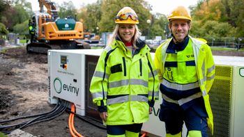 Mobilt batteri, Nygårdsparken, bkk, northvolt, elektrisk, anleggsmaskin, modulært, kwh, byggeplass, anlegg, bygg, eviny