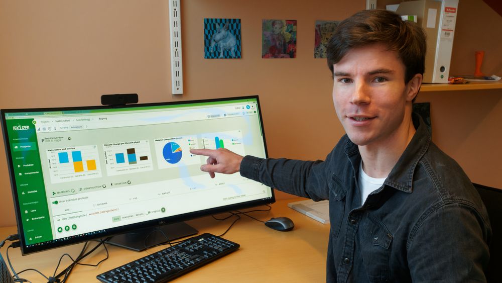 Eirik Resch med Reduzer, programvaren som skal gjøre det raskere og enklere å lage klimagassberegninger. Målgruppen er i første omgang rådgivere, senere arkitekter og entreprenører.