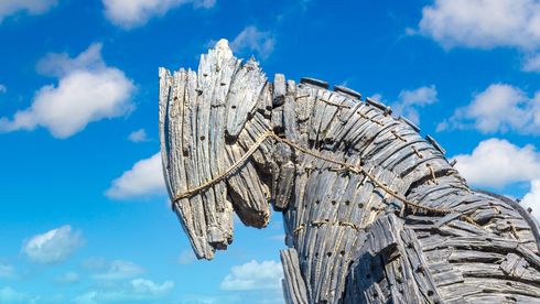En moderne framstilling av Den trojanske hesten, avbildet i Tyrkia i 2017.