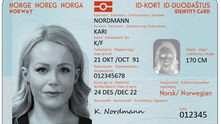 Dette utkastet fra 2018 viser hvordan de nye nasjonale ID-kortene skal se ut.