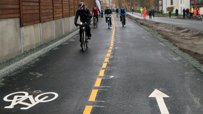 Første del av ny sykkelekspressvei i Trondheim er åpnet