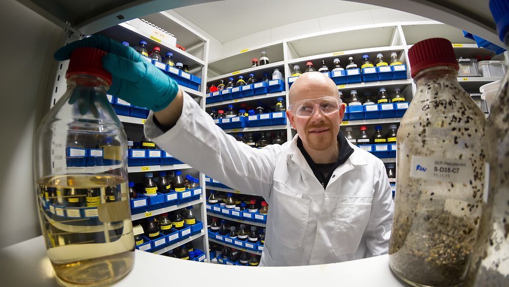 Mer bruk av bioremediering i nordområdene var tema på en konferanse om biologisk opprydning av økosystemer på land. Bildet viser Sintef-forsker Roman Netzer i gang med bioremedieringsforsøk i 2014.