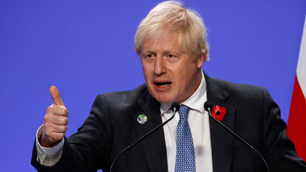 Storbritannias statsminister Boris Johnson appellerte til statslederne under en tale på klimakonferansen onsdag kveld.