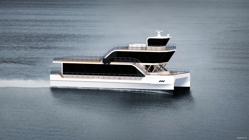 Slik blir den nye, elektriske turistbåten som bygges i karbonfiber hos Brødrene Aa i Hyen. Den skal leveres før sommeren 2022.