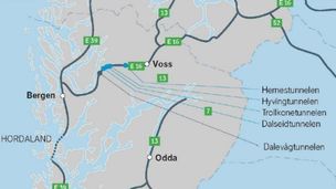 E16 Bergen-Voss: Nesten 6 km tunnel skal rustes opp