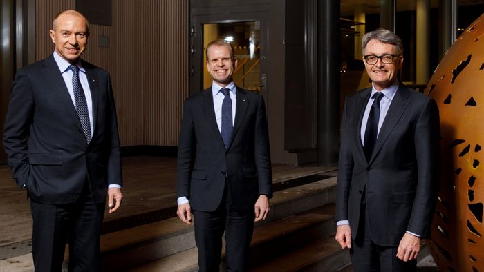 Konsernsjefene Christian Rynning-Tønnesen i Statkraft (t.v.), Svein Tore Holsether i Yara og Øyvind Eriksen i Aker.
