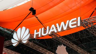 Huawei-standen under 24th International Specialized Forum on Telecommunications, Information and Banking Technologies i Minsk, Hviterussland, i 2017.