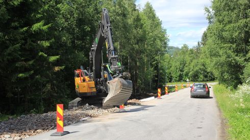 Veiarbeid, gangvei, fortau, Volas, Kongsvinger juli 2020