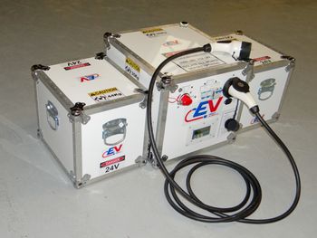 Ladeløsningen er av typen Votexa, og kan levere 7,6 kilowatt.