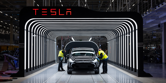 Det er Tesla Model Y som skal produseres i Brandenburg.