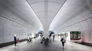 Fornebu stasjon, tegnet av Zaha Hadid Architects og A-lab