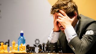 Magnus Carlsen under sjakk-vm i Dubai 2020.