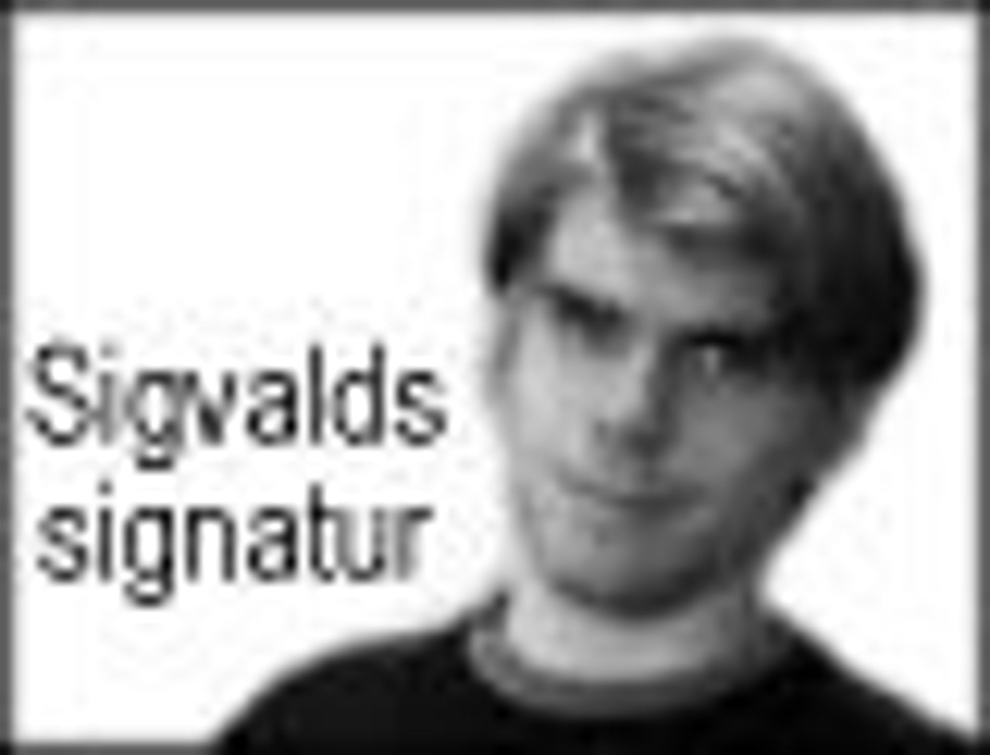 Sigvalds signatur. Kommentarvignett for Sigvald Sveinbjørnsson.