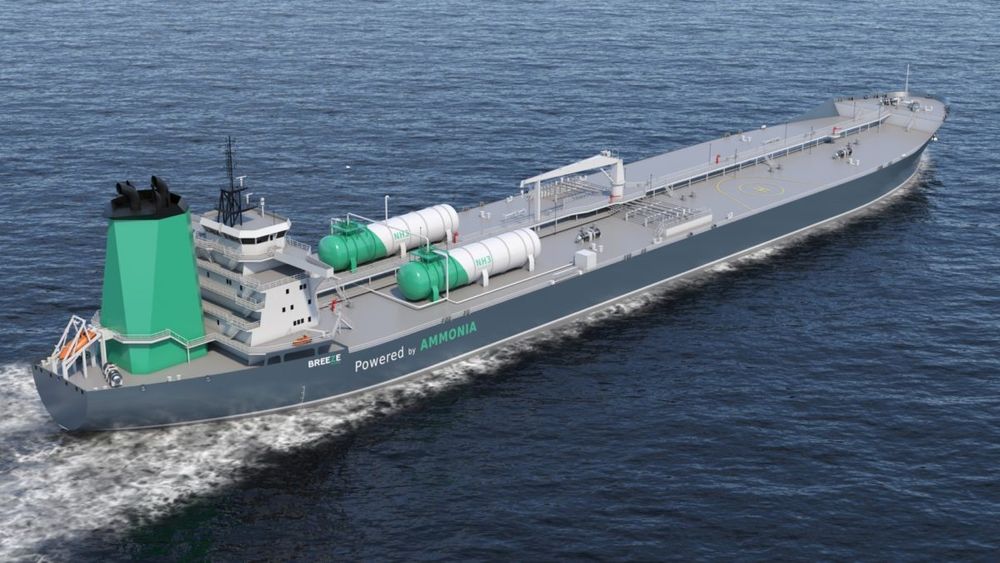 Equinor vil dekarbonisere skipene de leier inn. Breeze Ship Design har tegnet en oljetanker på 110.000 dødvekttonn med ammoniakk drivstofftanker på dekk og forbrenningsmotor som benytter ammoniakk som drivstoff. 