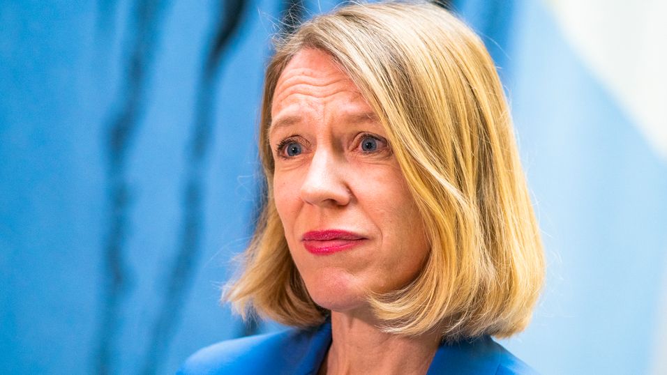 Utenriksminister Anniken Huitfeldt (Ap) fordømmer et russisk cyberangrep i februar. 