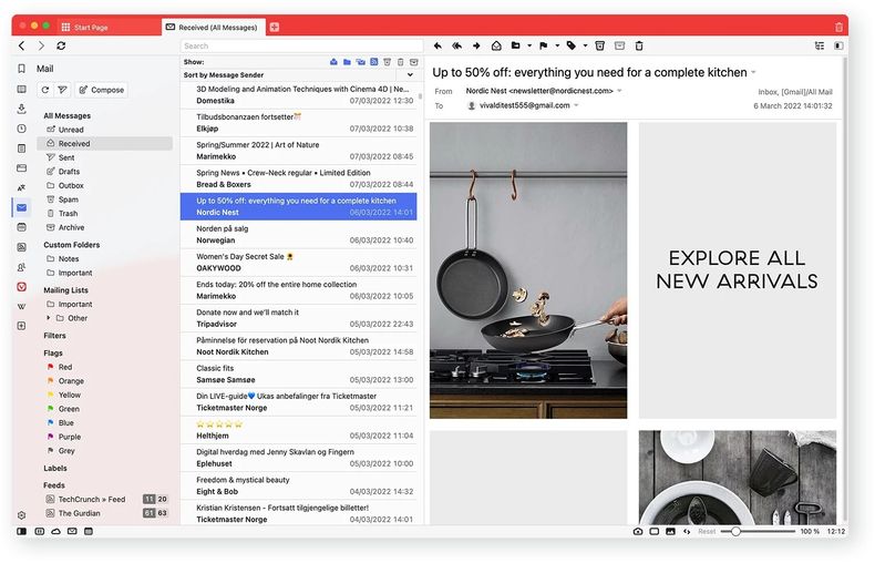 E-postklienten i Vivaldi.