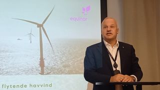 Equinor-sjef Anders Opedal legger frem selskapets ambisjoner for havvind utenfor Bergen.