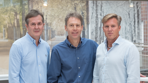 Ledelsen i Ceeview bestående av (f.v) Anders Grindland, daglig leder Dag Lund, markedssjef Carstein Seeberg, utviklingssjef.