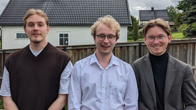 Erlend Johan Ringen Vannebo (fra venstre), Magnus Gluppe og Mikke Aas.