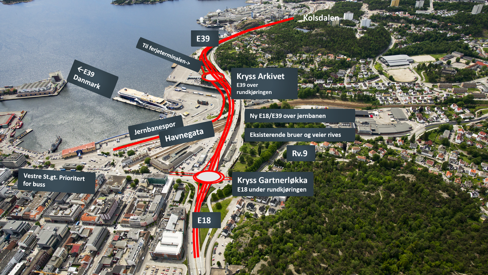 Mye parallelt arbeid og mange entrepriser. E18/E39 i Kristiansand er et komplekst prosjekt.