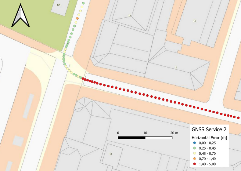 Tegning av kart som viser kjøringen i Drammen.
