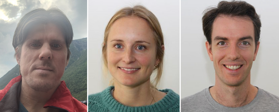 Magnus Norling (t.v.) Cathrine Brecke Gundersen og François Clayer.