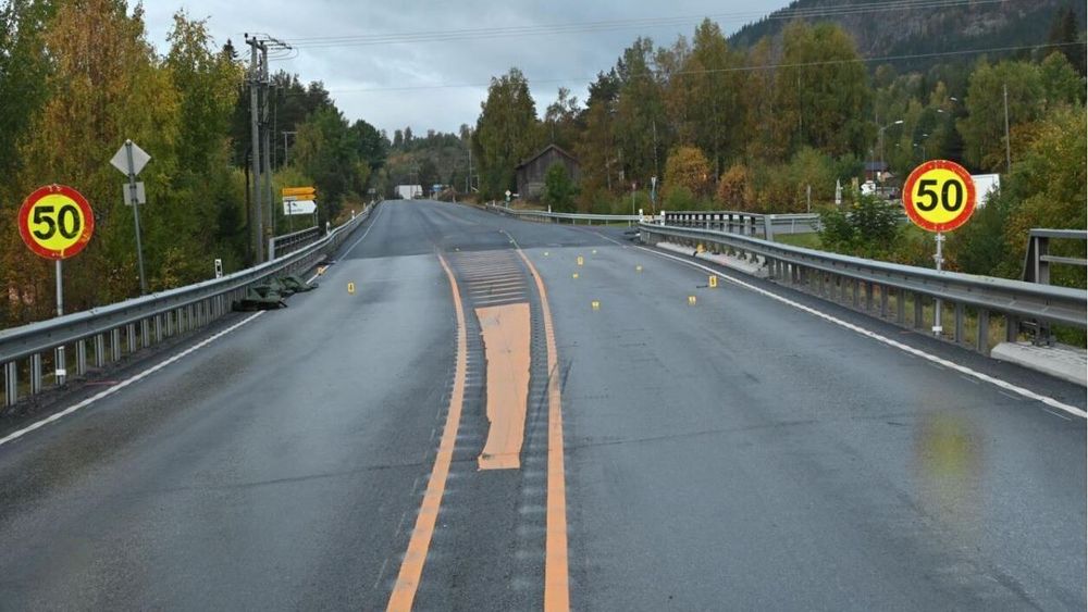 Ulykken da en trafikkdirigent ble drept skjedde her på riksvei 7 ved Ål i Hallingdal