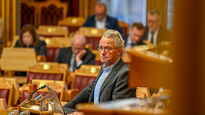 Rasmus Hansson (MDG) under en muntlig spørretime på Stortinget tidligere i november.