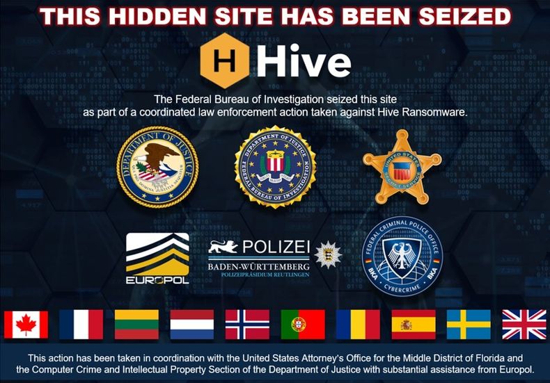 FBIs splash-plakat for nettstedet til HIVE.