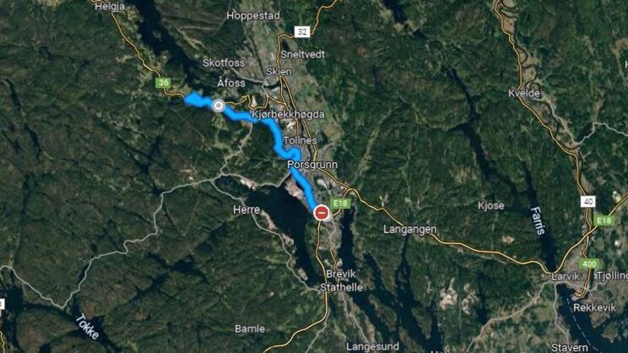 Riksveg 36 har en sentral rolle i hovedvegsystemet mellom Skien og Posrgrunn. Ny rv. 36 planlegges for hele strekningen fra ny E18 i Skjelsvikdalen til Skyggestein for å sikre helhetlig løsning for byområdet.