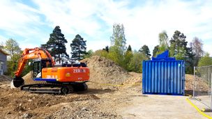 Hitachi har samarbeidet med Sintefd om å utvikle elektriske gravemaskiner.