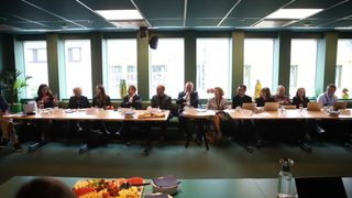 Fra det første innspillsmøte om ny nasjonal digitaliseringsstrategi. Hos Computas i Oslo 15. september 2023. Representanter fra Tieotevry, Meta Norge, Atea, Microsoft Norge og Netcompany.