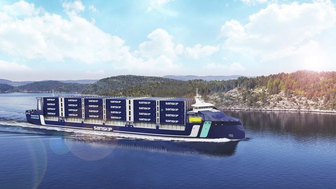 Samskip skal bygge to containerskip for frakt mellom Norge og Nederland. Hydrogen (komprimert eller flytende) og brenselceller er plassert på akterdekk. Skipene bygges ved Cochin Shipyard Limited i India.