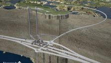 Kvitsøy sikres fastlandsforbindelse med Nord- og Sør-Rogaland gjennom et toplanskryss inni berget.